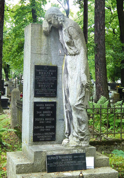 Symboliczny grób Franciszka Brożka z tablicą nagrobną, Cmentarz Rakowicki w Krakowie, 2016 r. Źródło: historiawisly.pl