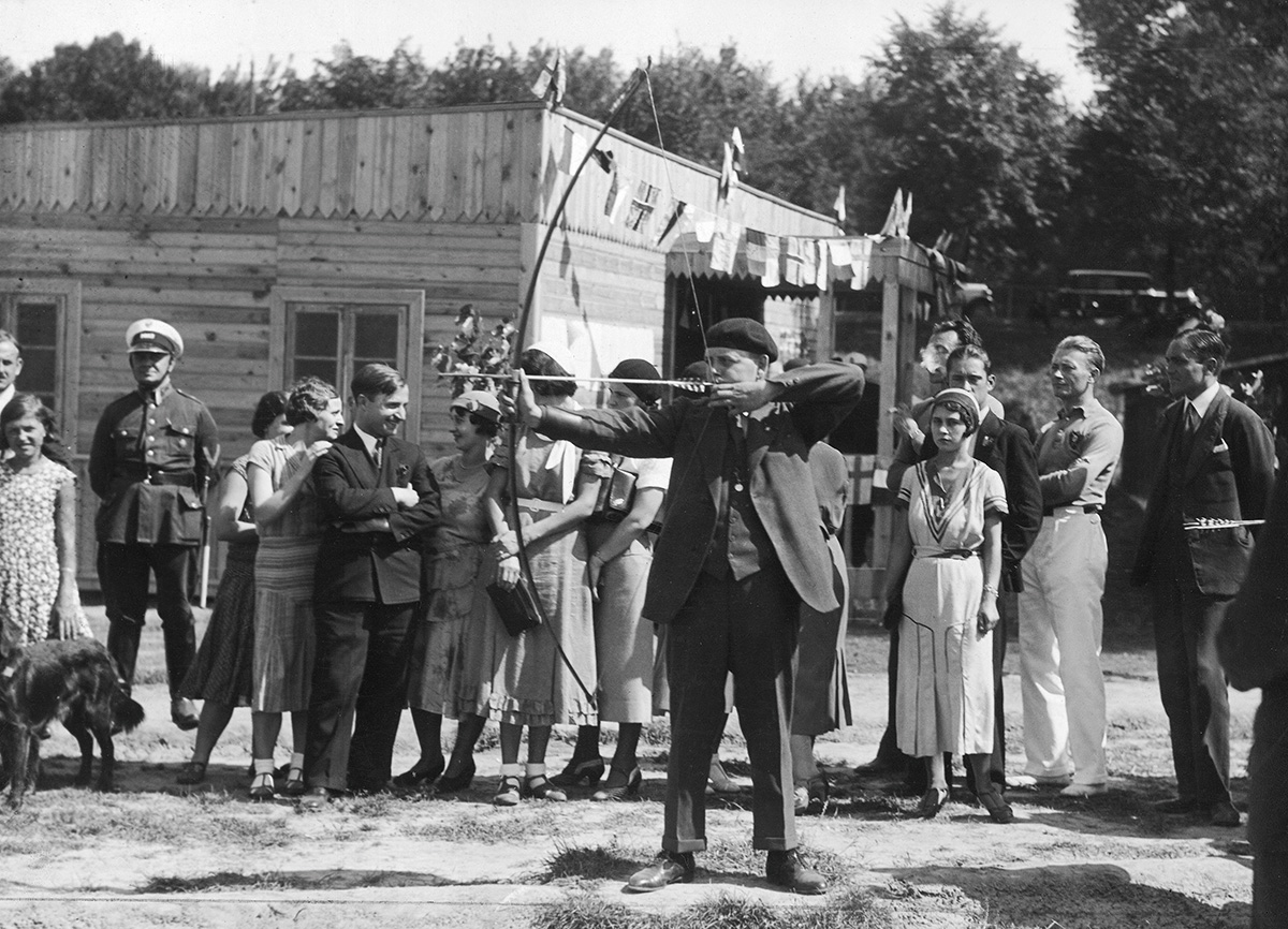 II Mistrzostwa Świata w Łucznictwie, podczas których zwyciężyła drużynowo polska reprezentacja, Warszawa 1932 r. Źródło: Narodowe Archiwum Cyfrowe