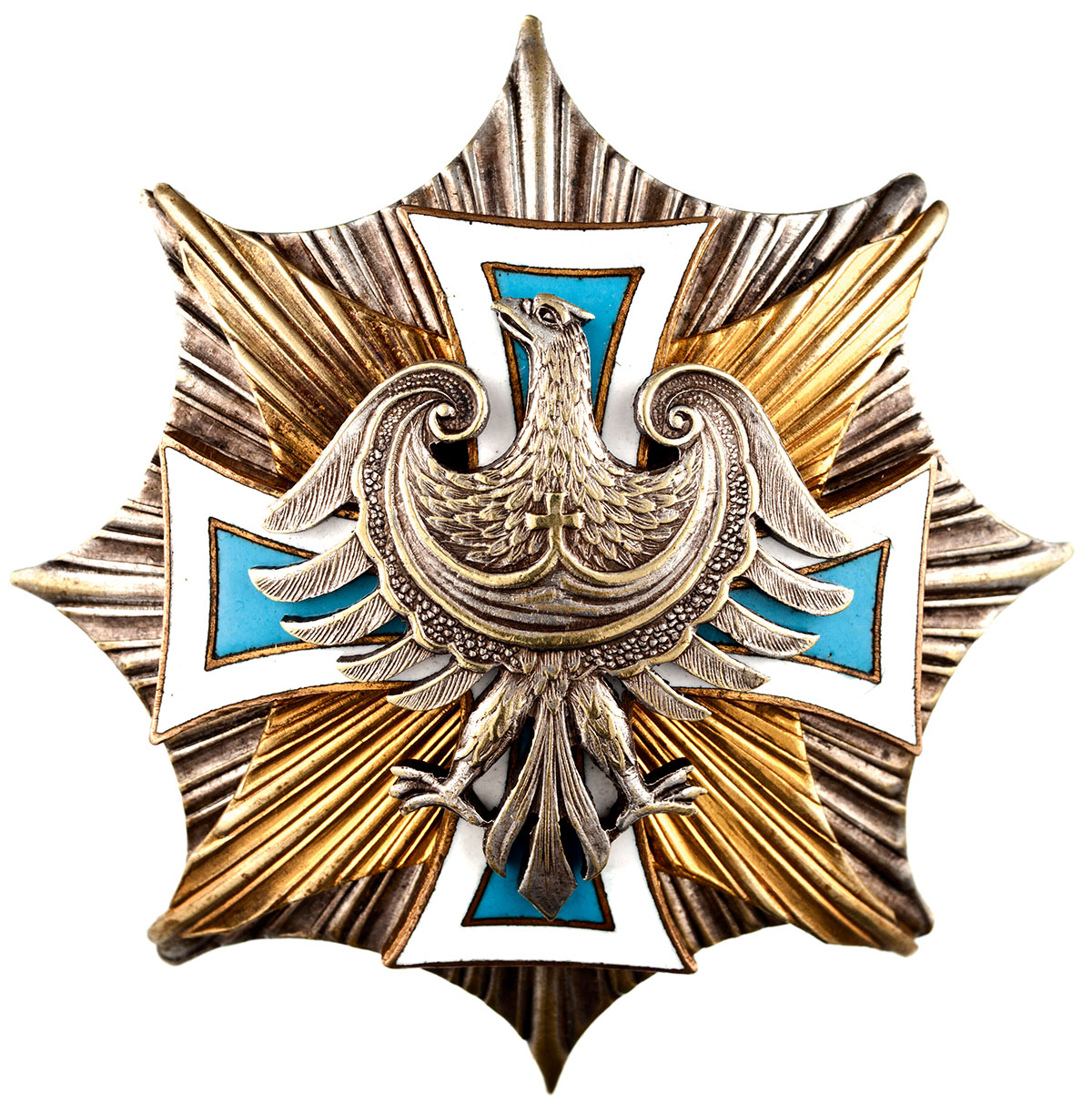 Gwiazda Górnośląska – polskie odznaczenie wojskowe ustanowione w 1925 r. dla powstańców śląskich, które otrzymał także Teofil Paczyński. Źródło: Muzeum Śląskie w Katowicach