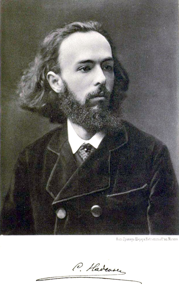 Rosyjski poeta Siemion Jakowlewicz Nadson, którego wiersze tłumaczył Mariusz Zaruski. Źródło: domena publiczna