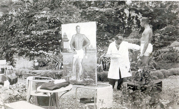 Henryk Reyman pozuje Vlastimilovi Hofmannowi. Źródło: historiawisly.pl